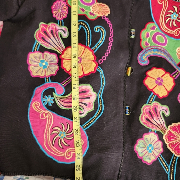 Indigo Moon Black Jacket with Colorful Embroidery - Picture 9 of 10